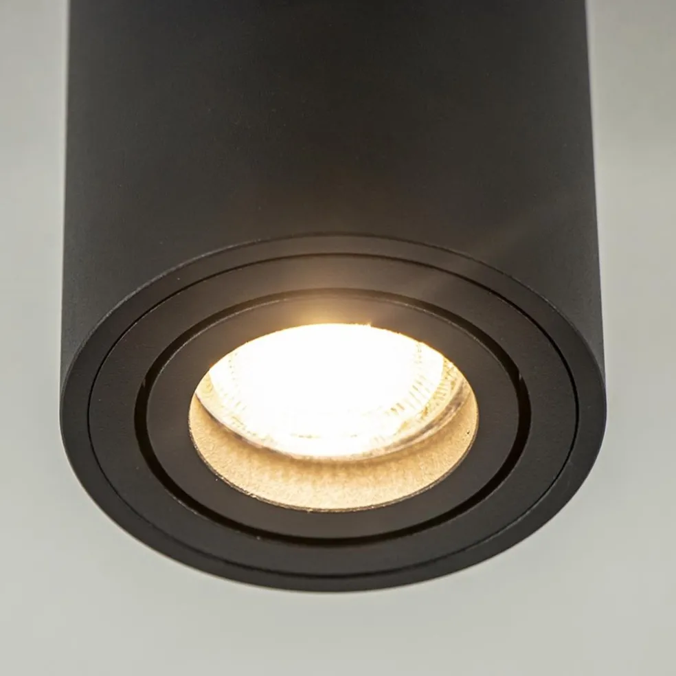 Plafondspot cilinder zwart verstelbaar gu10