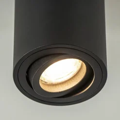 Plafondspot cilinder zwart verstelbaar gu10