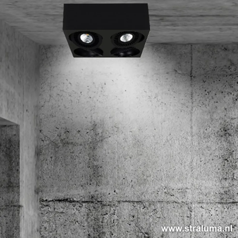Plafondspot Eye box 4L zwart 3000k