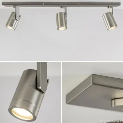 Plafondspot Halo 3L balk rvs gu10