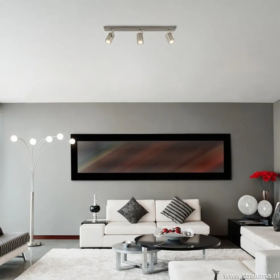 Plafondspot Halo 3L balk rvs gu10