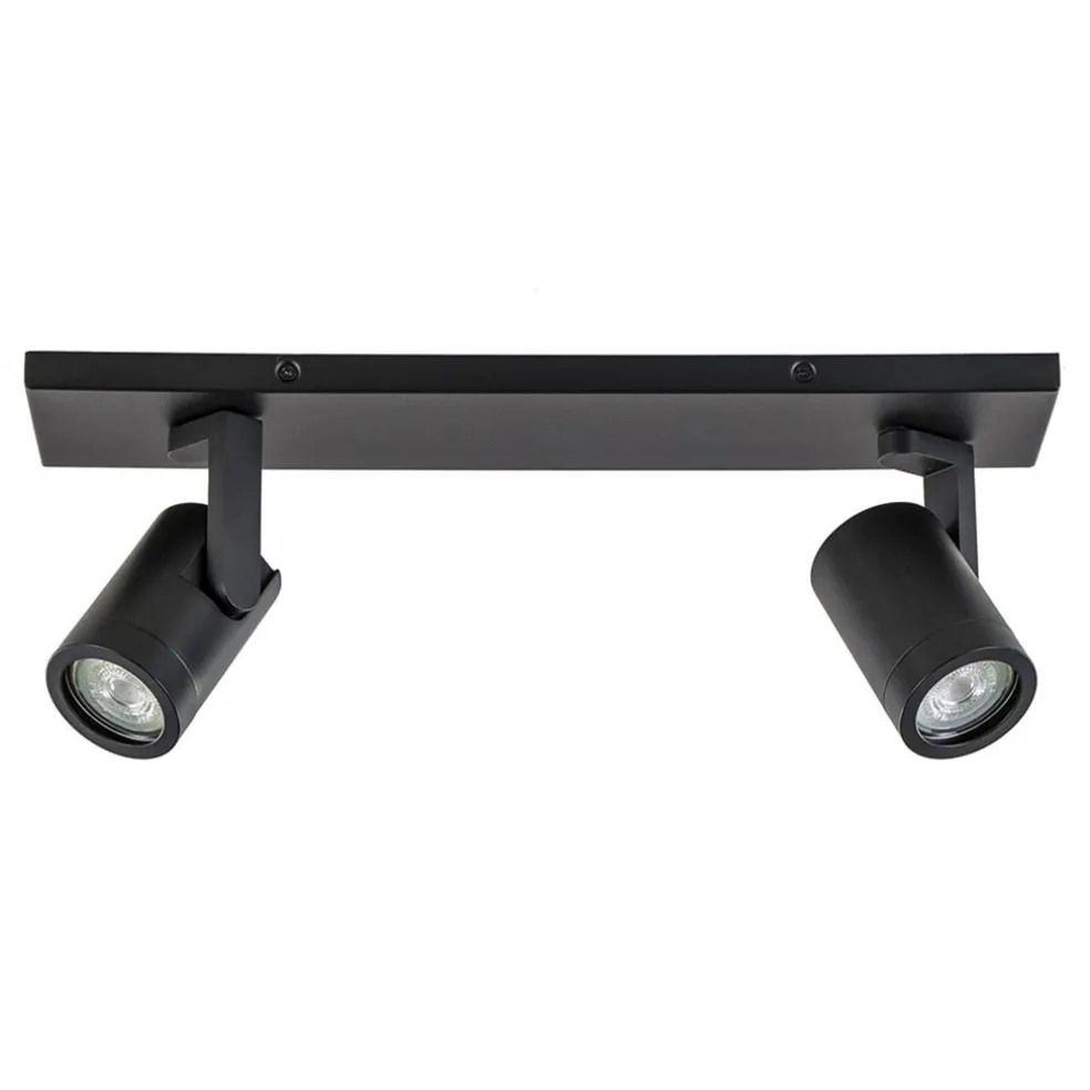 Plafondspot Halo 2L op balk zwart