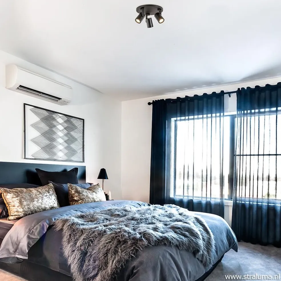 Plafondspot Halo 3L rond zwart