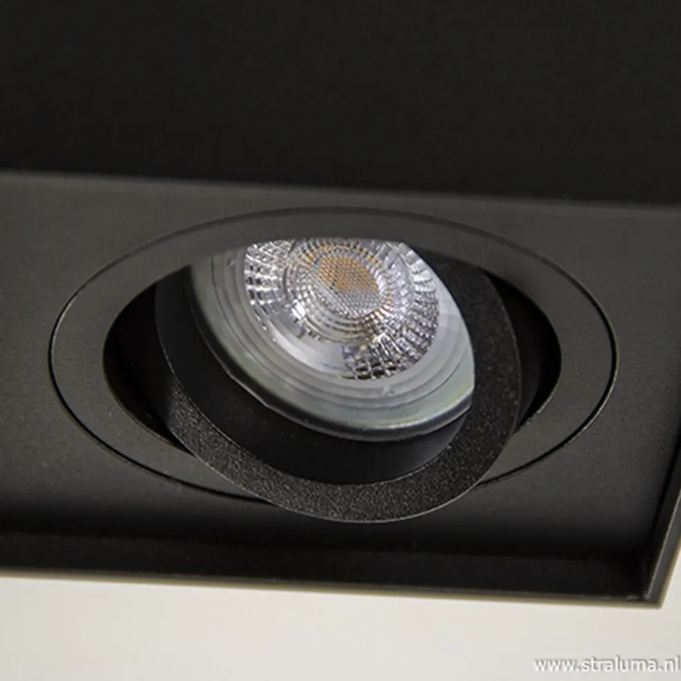 Plafondspot kubus zwart kantelbaar gu10