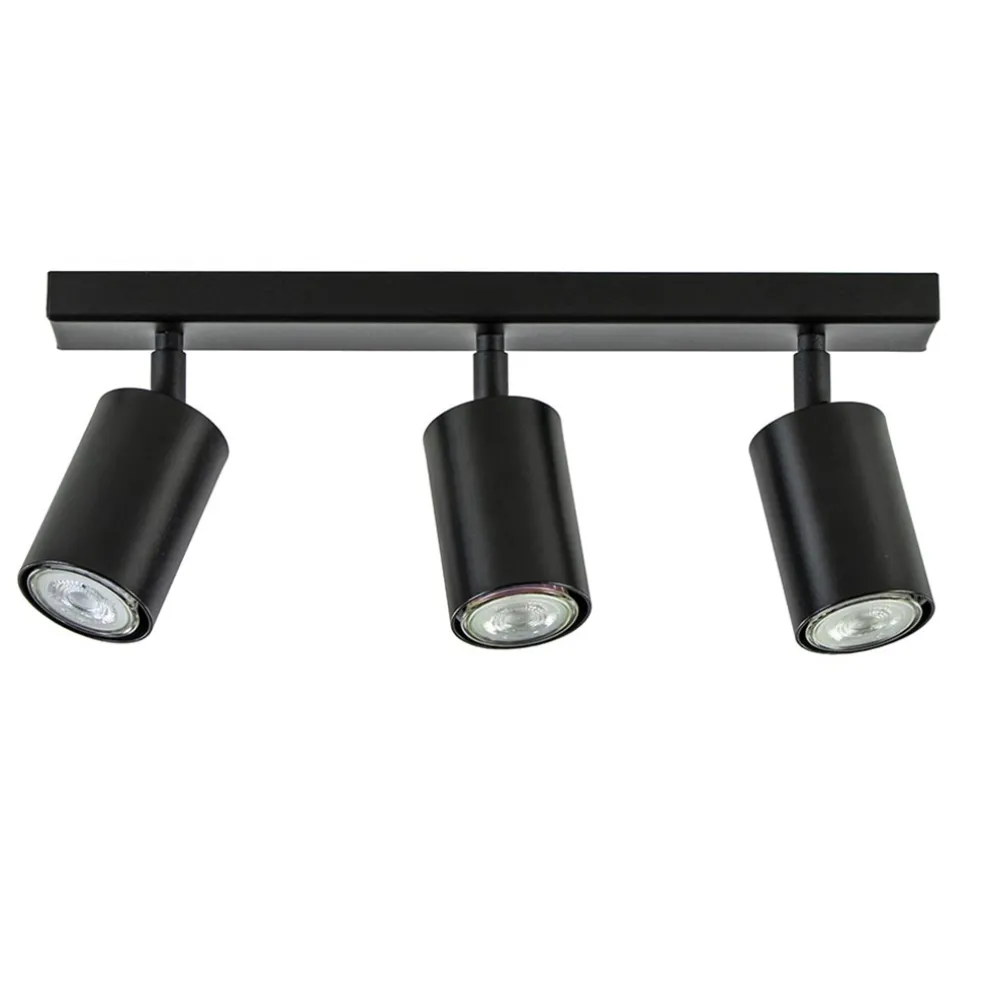Plafondspot 3l balk zwart gu10