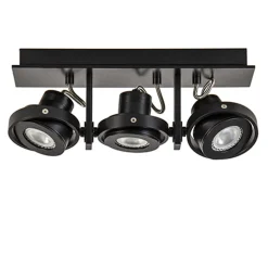 Plafondspot 3L op balk zwart gu10 incl.