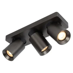 Plafondspot 3-lichts balk gunmetal gu10