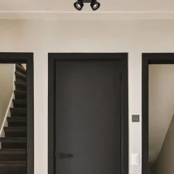 Plafondspot 2-lichts mat zwart exclusief GU10-ES111