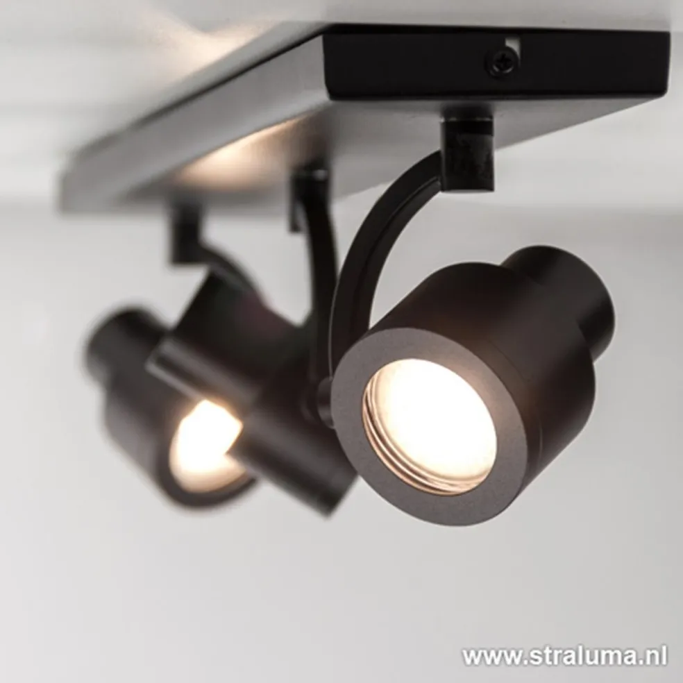 Plafondspot mat zwart balk 3-lichts gu10