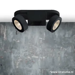 Plafondspot Montreal 2L balk zwart 3000
