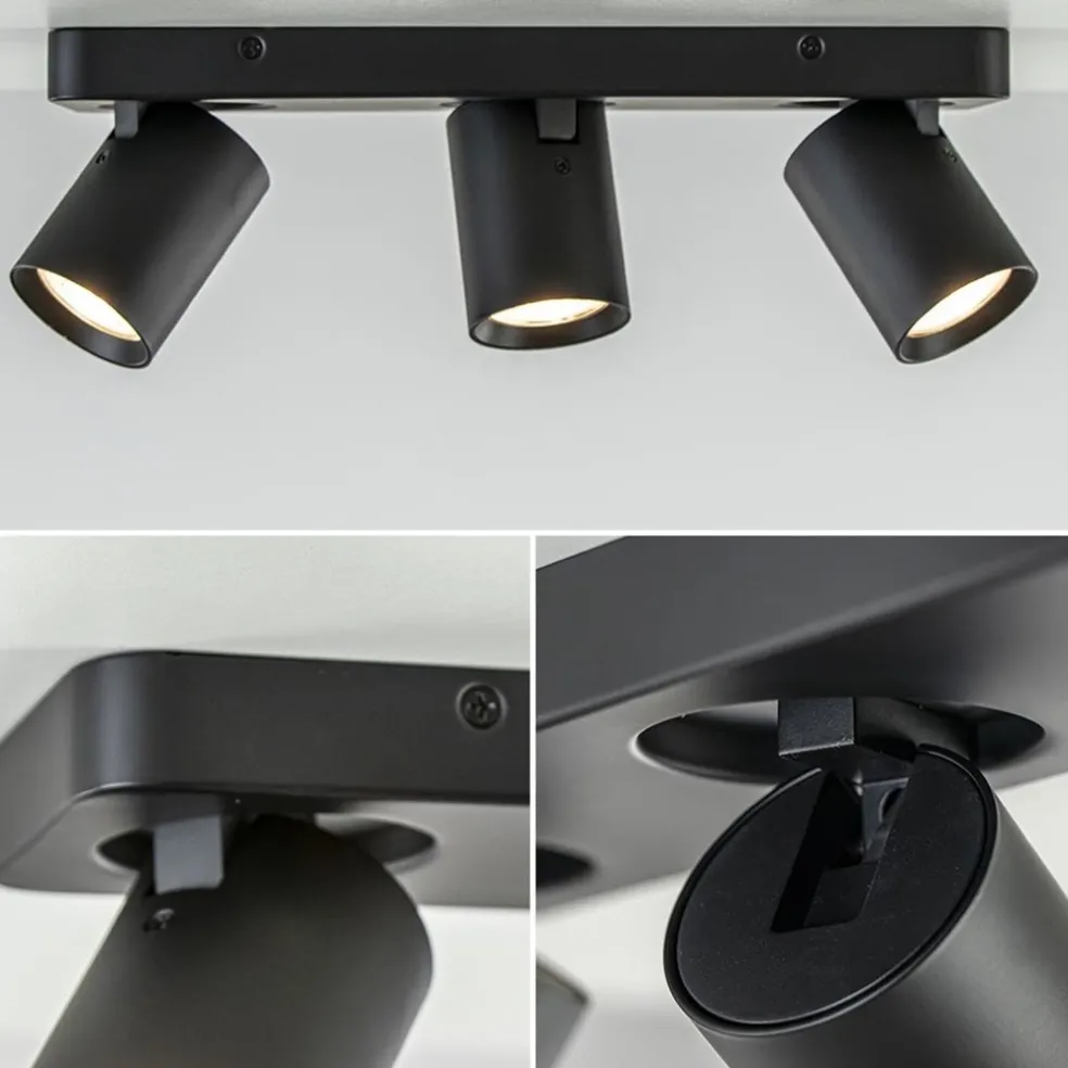 Plafondspot Oliver 3L balkzwart gu10