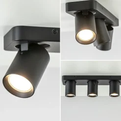 Plafondspot Oliver 3L balkzwart gu10