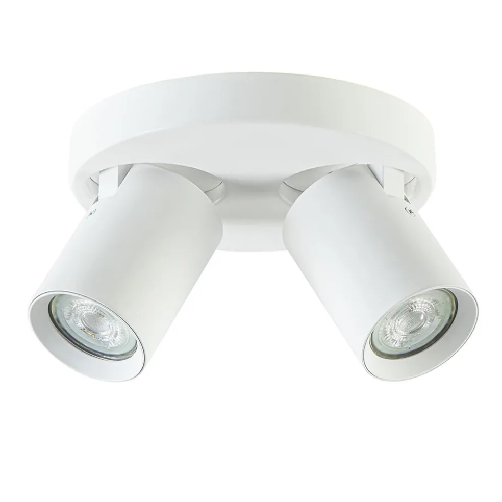 Plafondspot Oliver 2L rond tube wit gu10
