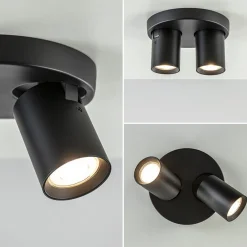 Plafondspot Oliver 2L rond zwart gu10