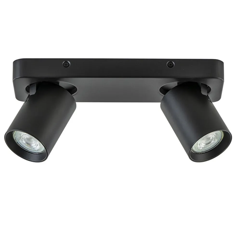 Plafondspot Oliver 2L zwart balk+tubes