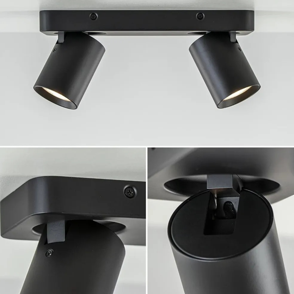 Plafondspot Oliver 2L zwart balk+tubes