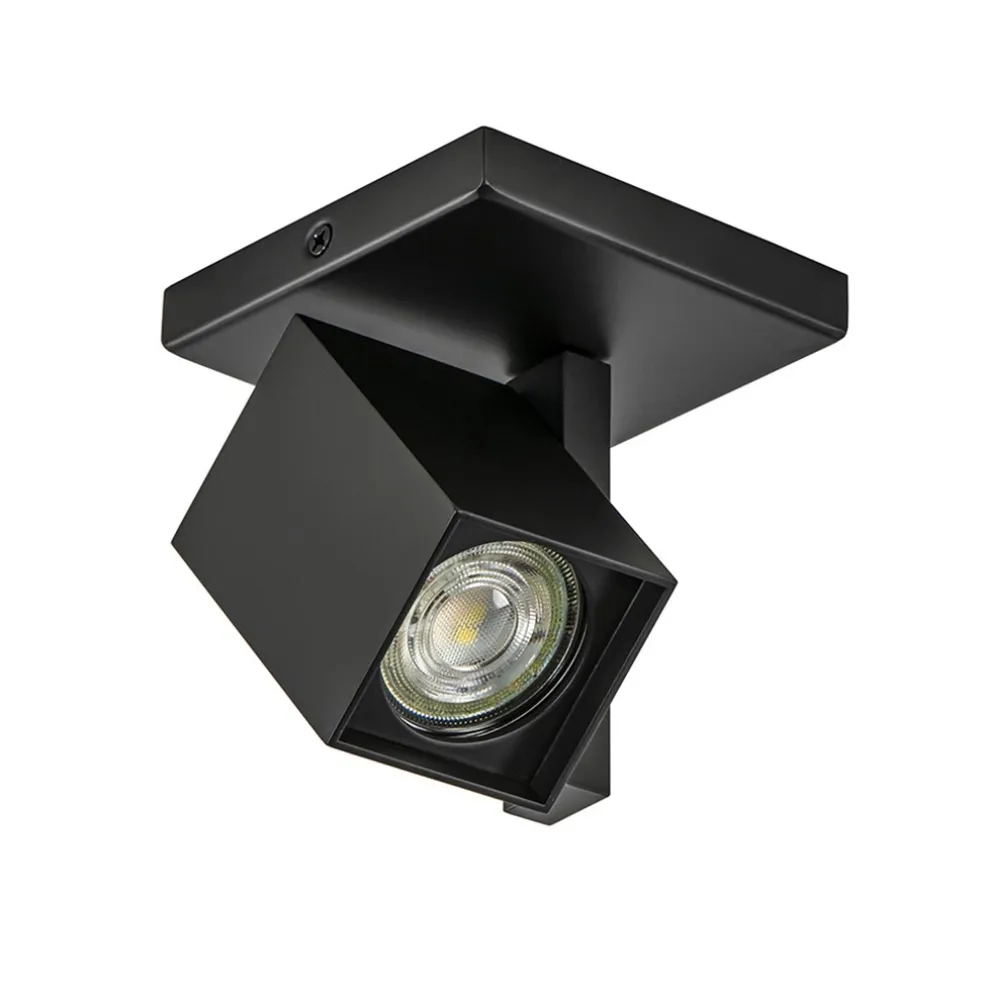 Plafondspot Oslo 1L zwart gu10