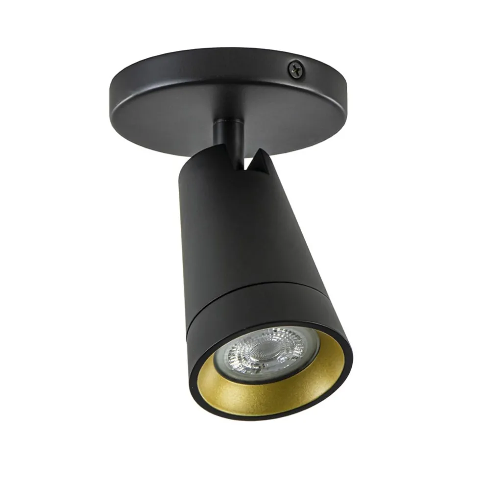 Plafondspot Petunia enkel zwart/goud