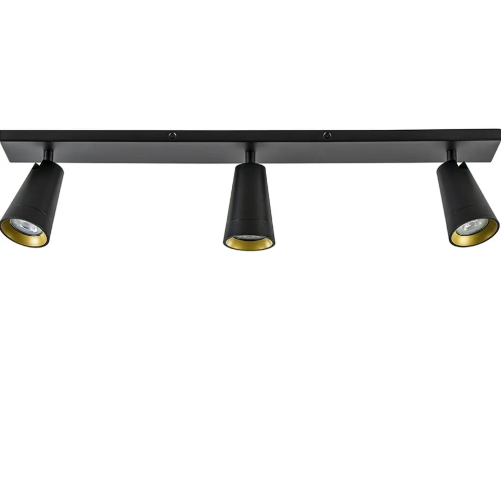 Plafondspot Petunia 3L balk zwart/goud