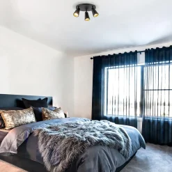 Plafondspot Petunia 3L rond zwart/goud