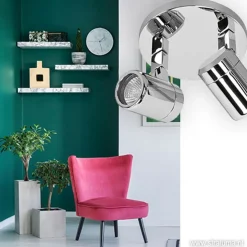 Plafondspot Rain 2l rond chroom IP44