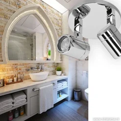 Plafondspot Rain 2l rond chroom IP44