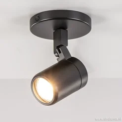 Plafondspot Rain 1L rond zwart gu10 IP44