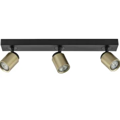 Plafondspot Razza 3l balk zwart/goud gu10