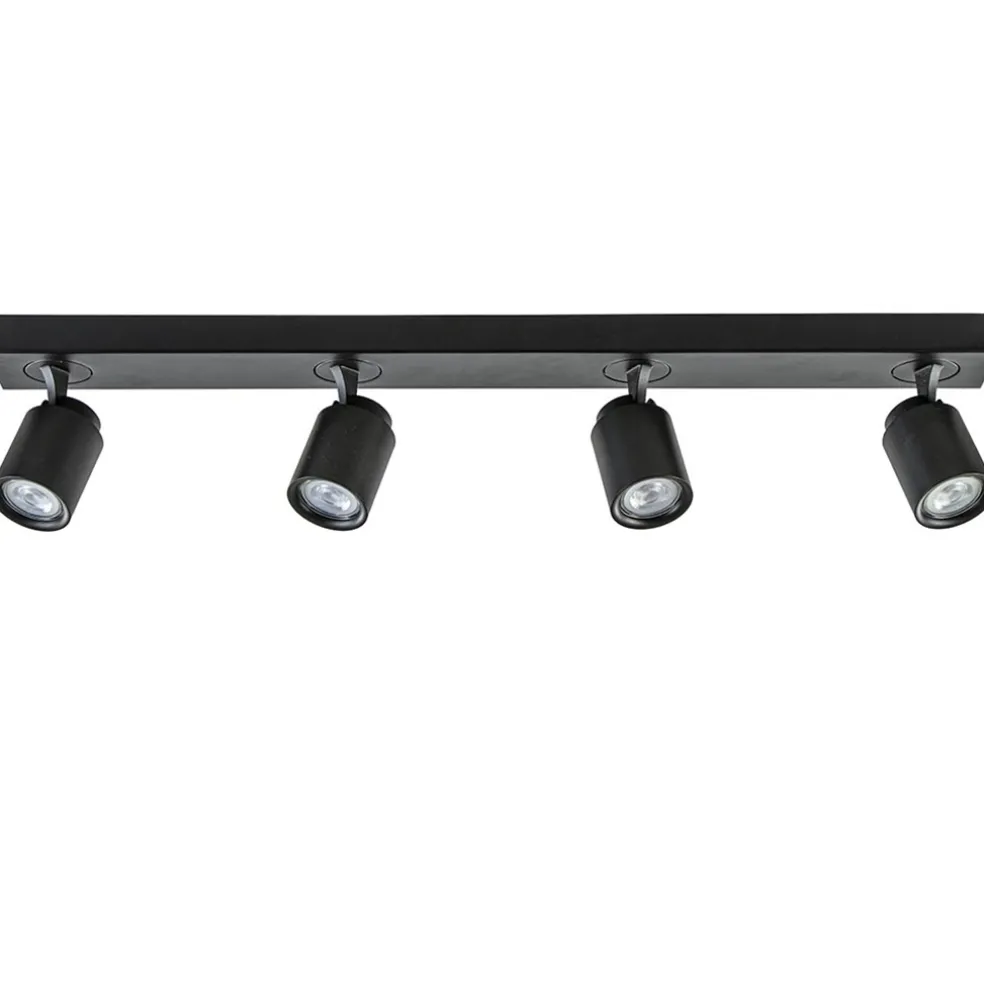 Plafondspot Razza 4L balk zwart gu10