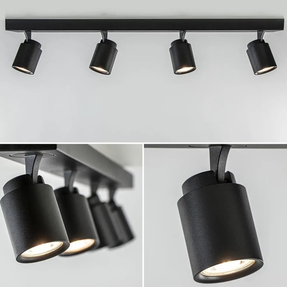 Plafondspot Razza 4L balk zwart gu10