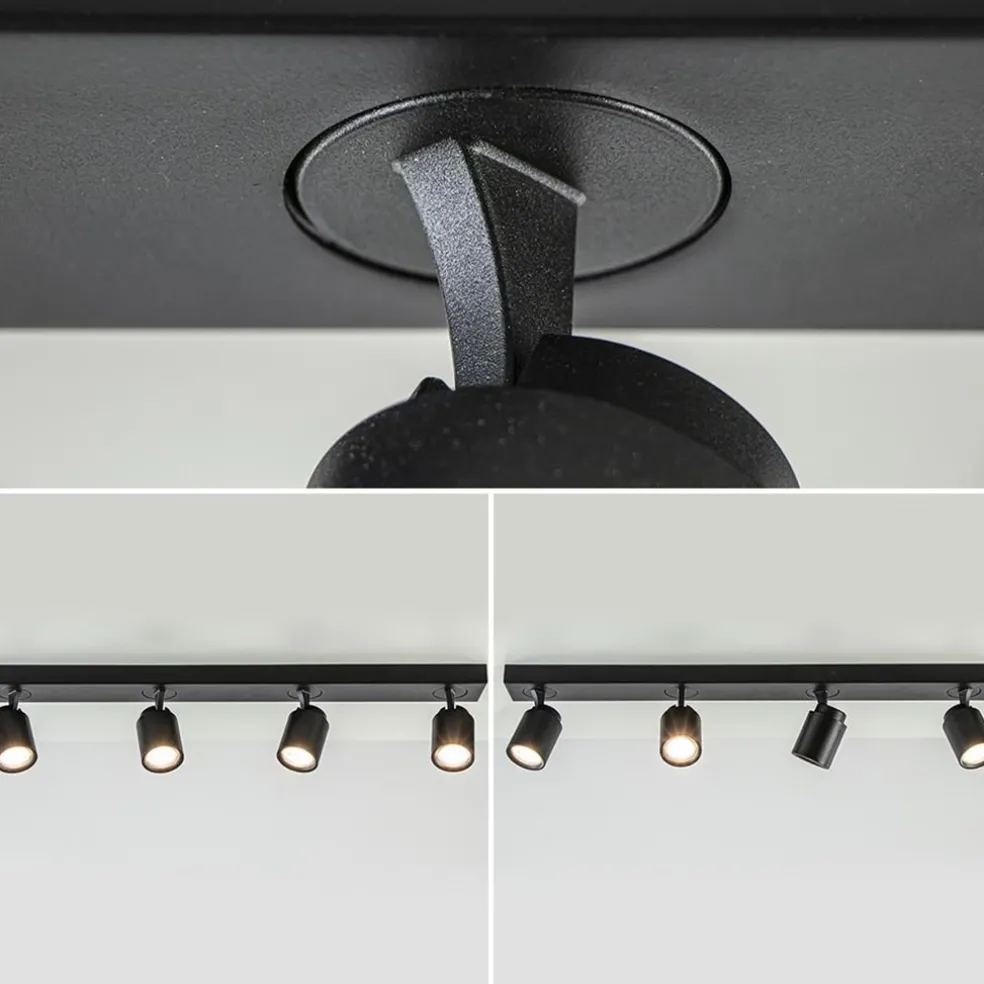 Plafondspot Razza 4L balk zwart gu10