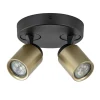 Plafondspot Razza 2L rond zwart/goud
