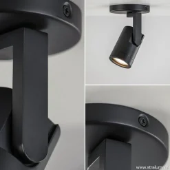 Plafondspot rond enkel zwart ex.gu10