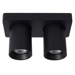 Plafondspot tube 2-L zwart incl.gu10 dtw