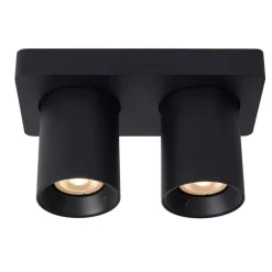 Plafondspot tube 2-L zwart incl.gu10 dtw