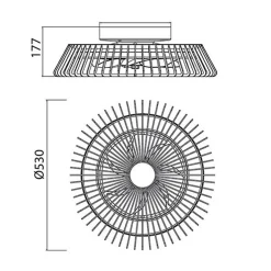 Plafondventilator mini wit inclusief dimbaar LED