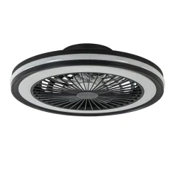 Plafondventilator zwart inclusief dimbaar LED en kleur