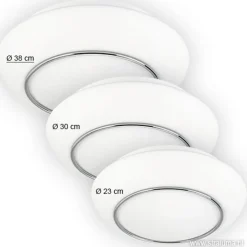 Plafonniere Tornado chroom/wit 38cm IP44