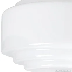 Plafonnière retro opaal glas/staal