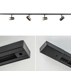 Rail Trackline set 1.5m zwart 4 spots