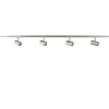 Railsysteem 1,5m nikkel met 4 verstelbare spots