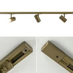 Railsysteem set 1 m met 3 GU10 spots brons