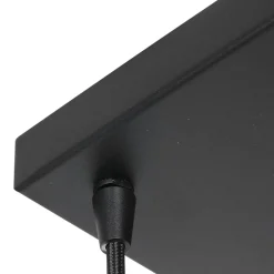 Retro 6-lichts hanglamp opaal glas met relief