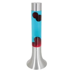 Retro tafellamp lava blauw met rood
