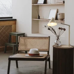 Retro tafellamp met kap verstelbaar zand