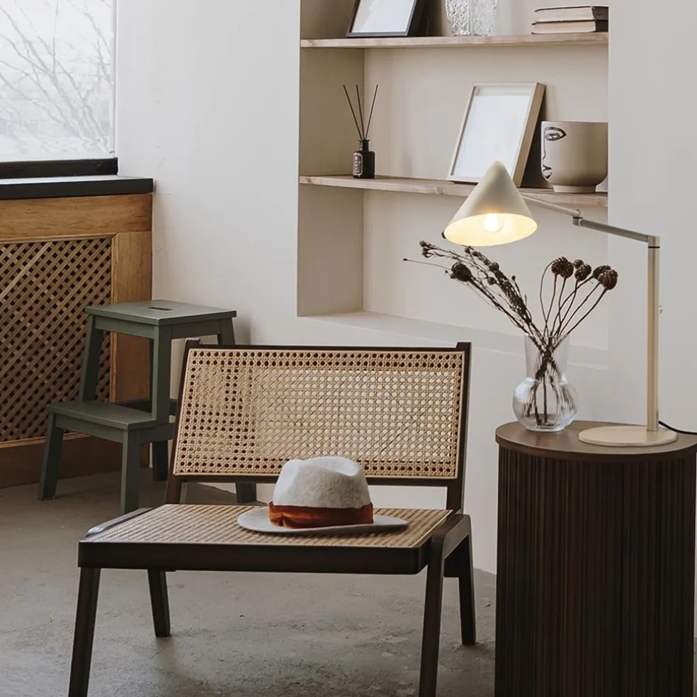 Retro tafellamp met kap verstelbaar zand