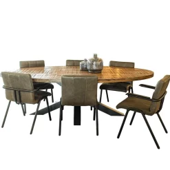 Robuuste eettafel ovaal 240 cm mangohout