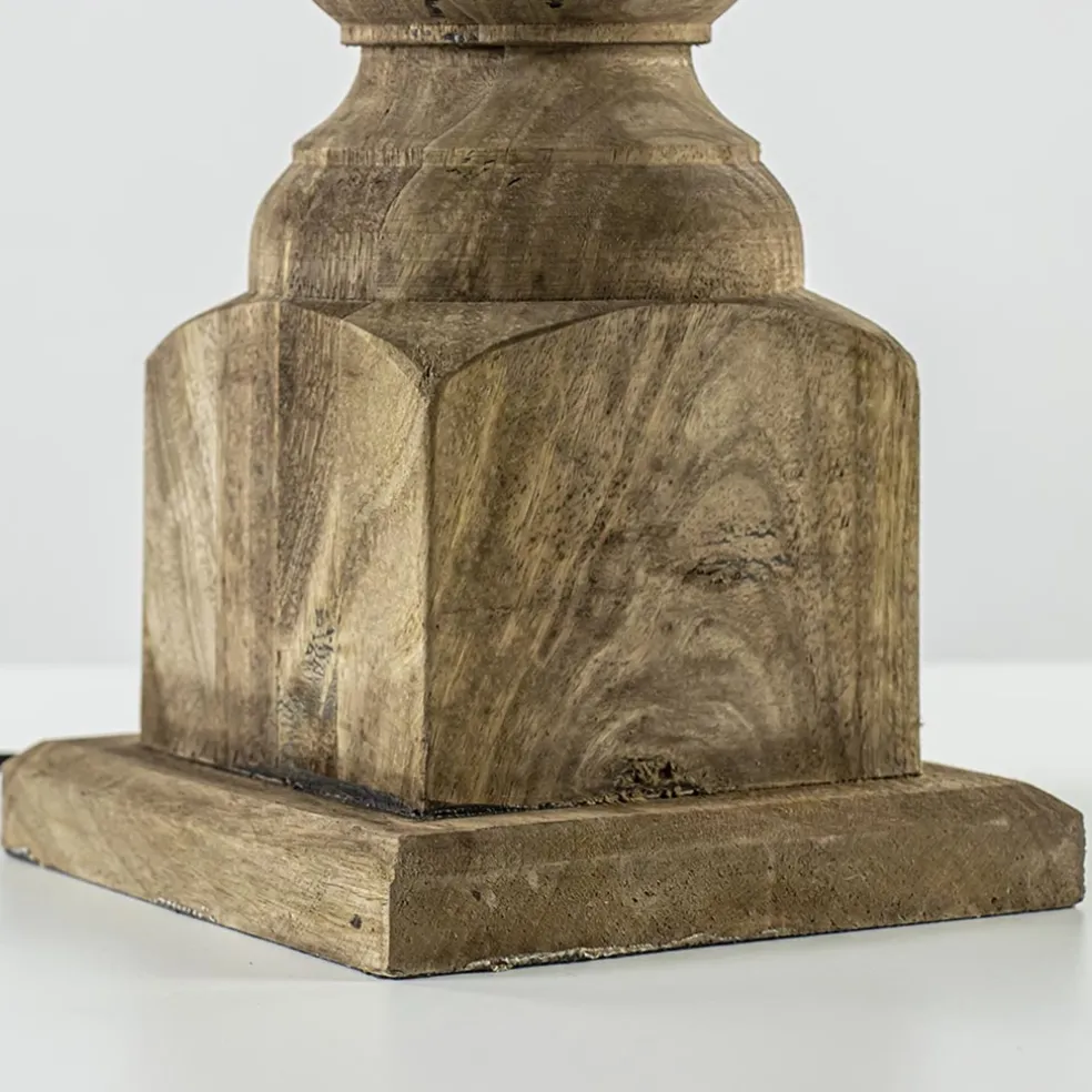 Robuuste lampvoet Cadore massief hout met brons