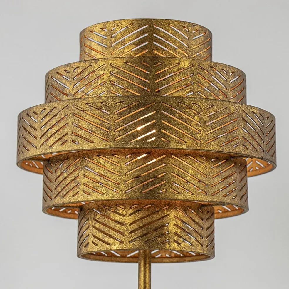 Robuuste tafelamp brons met zwart marmeren voet