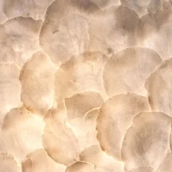 Romantische hanglamp bol creme schelp